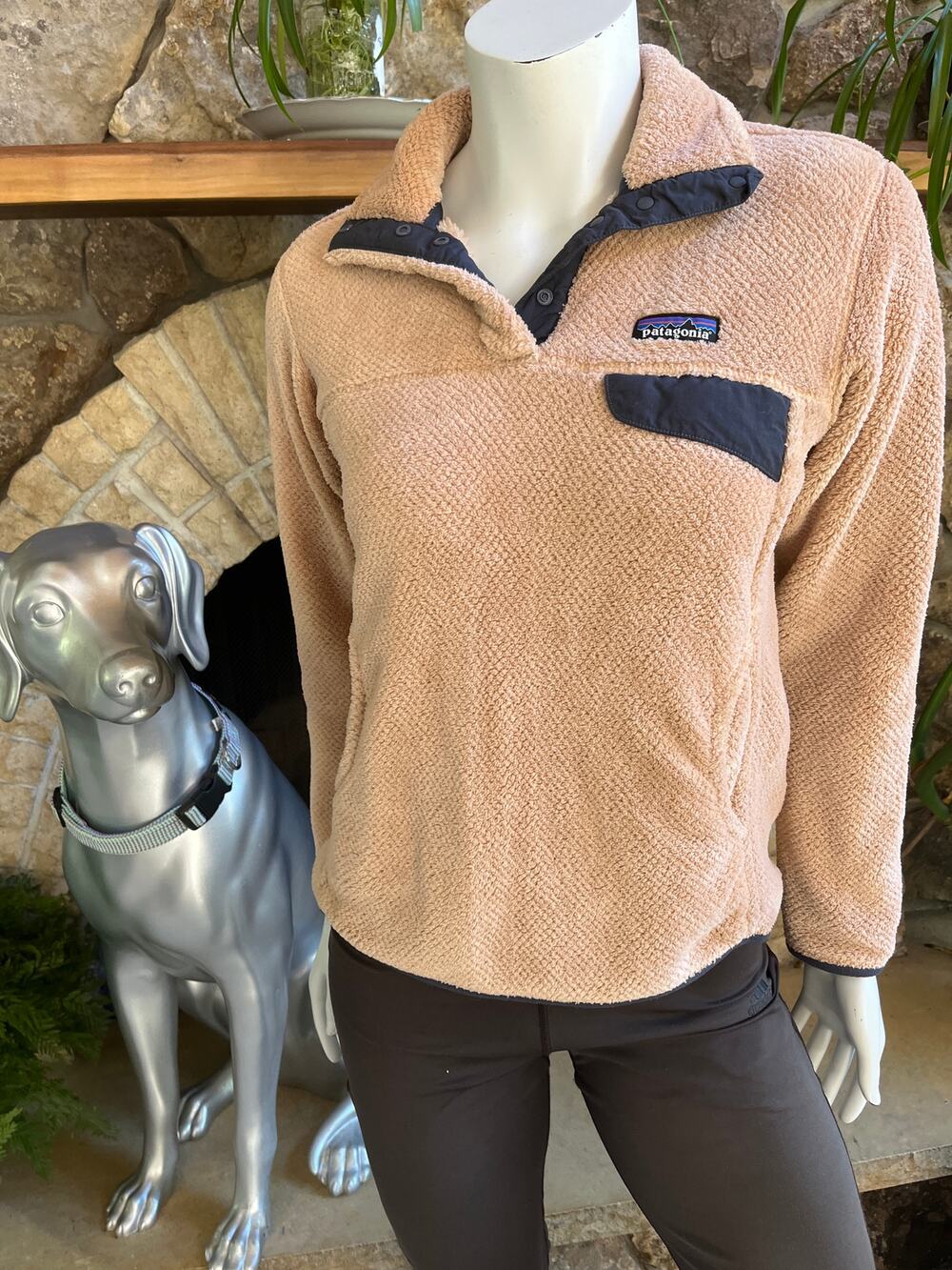 Patagonia Re-tool Snap Fleece Polartec Pullover Beige Jacket Women's Size Small